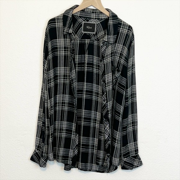 Rails Hunter Plaid Button Up Black Sky Ivory Large - Picture 11 of 12